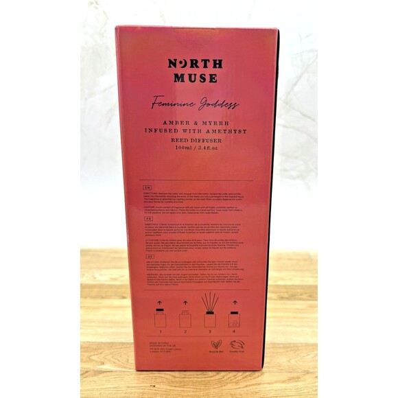 North Muse Feminine Wisdom Reed Diffuser Amber & Myrrh with Amethyst 3.4oz NEW - Picture 3 of 10